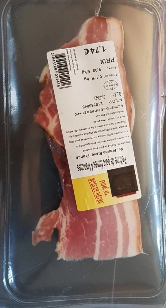 Poitrine de porc fumée 4 tranches