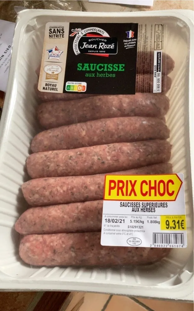Saucisses aux herbes