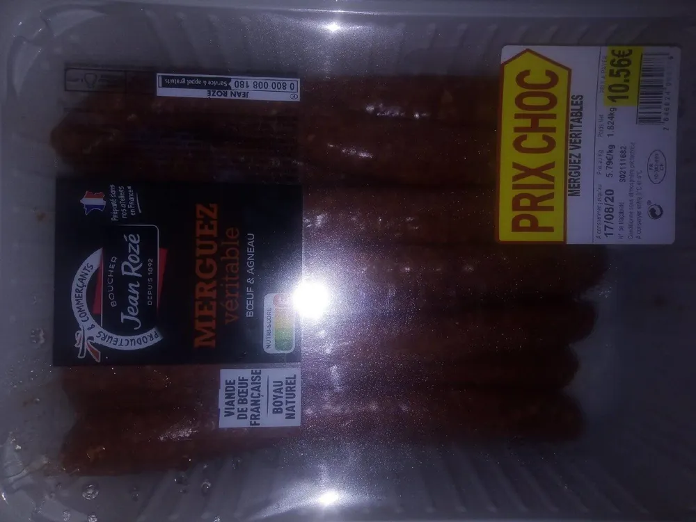 Merguez véritable boeuf & agneau