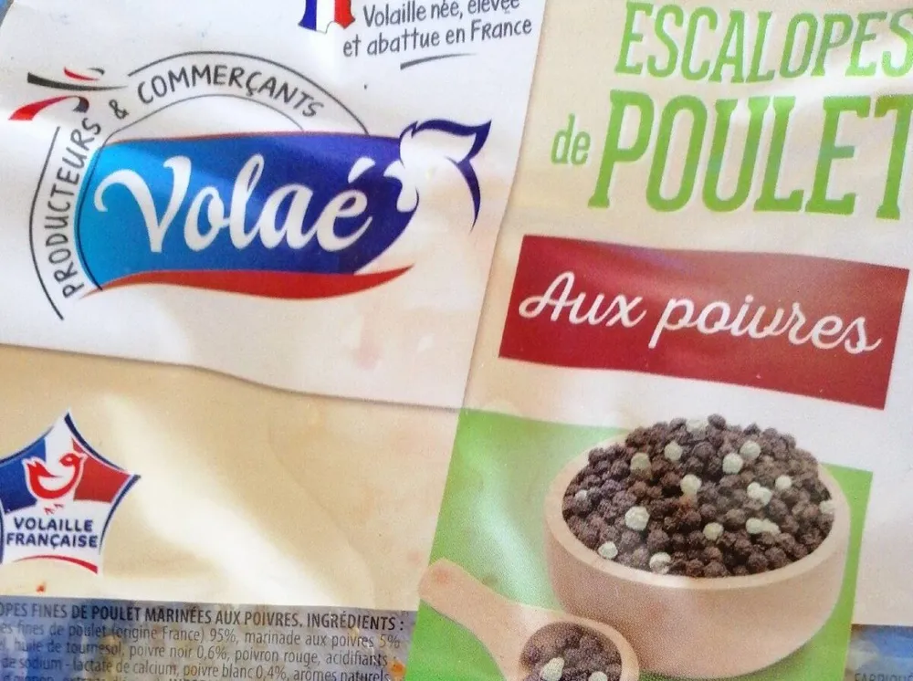 Escalope fine de poulet au poivre