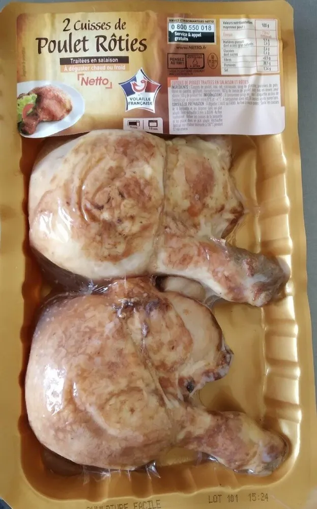 2 cuisses de poulet rôties