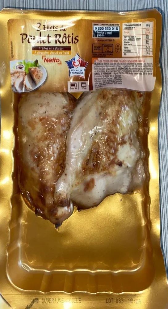 Filets de poulet rotis