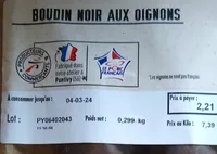 Boudin noir aux oignons