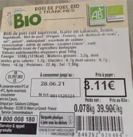 Roti de porc bio