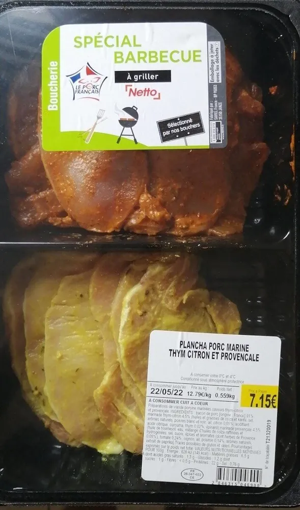 Porc marine thym citron et provençale