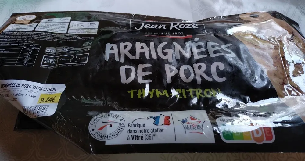 Araignée de porc thym citron