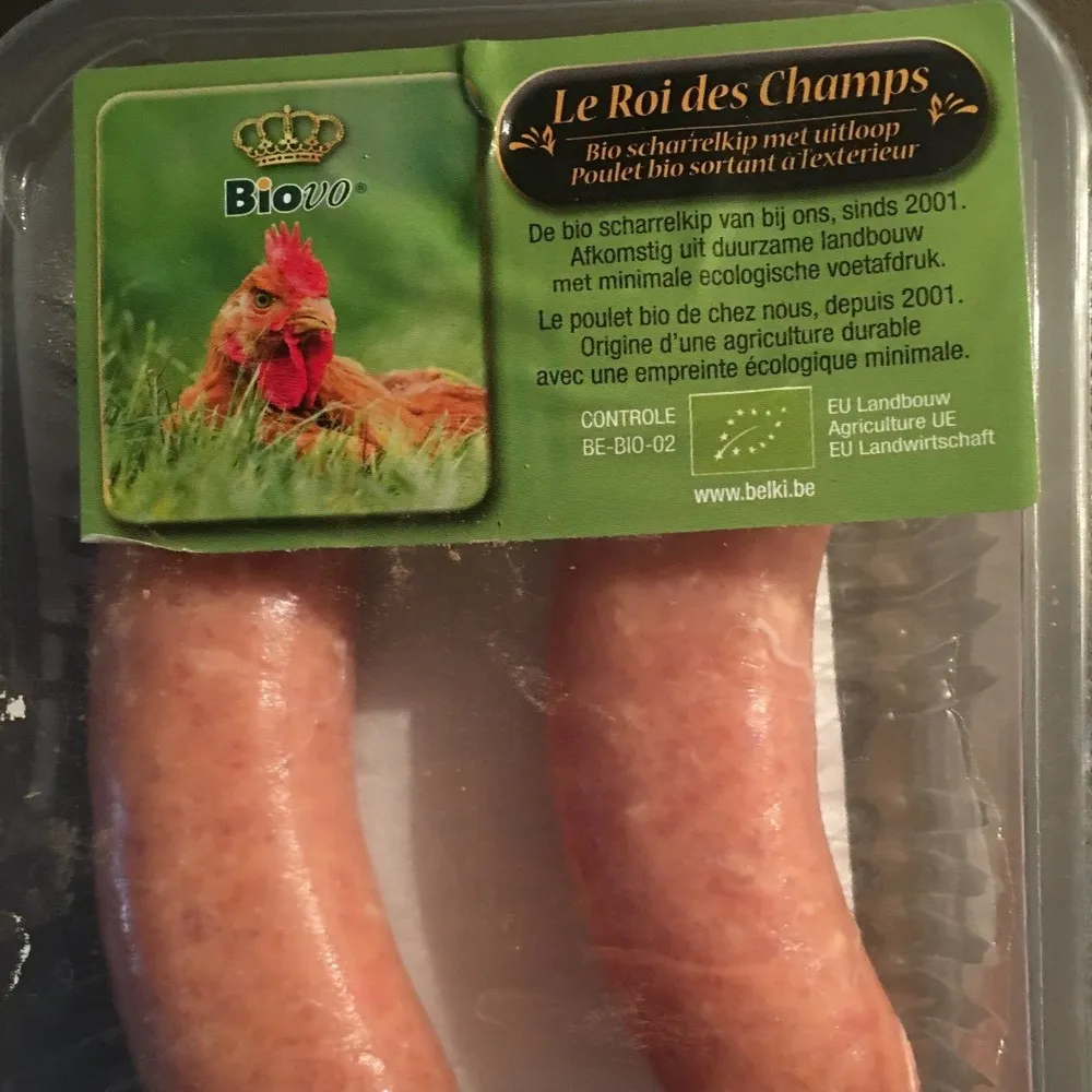Saucisse de poulet bio