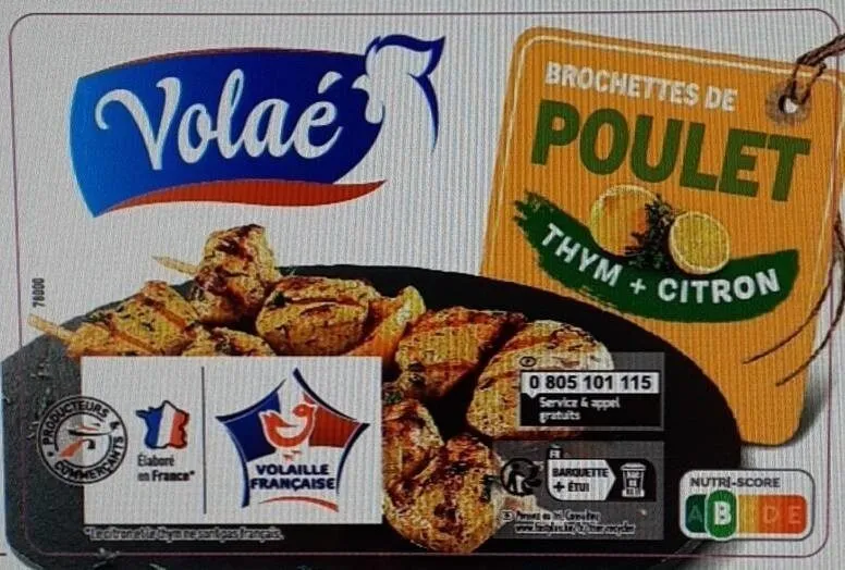 3 brochettes de poulet marinées thym citron