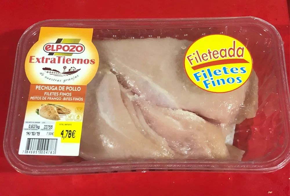 Pechuga de Pollo Marinada Filetes Finos