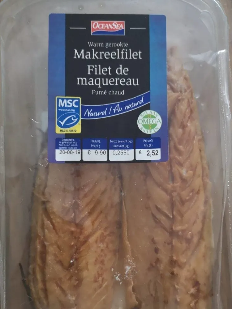 Filet de maquereau fumé chaud au naturel