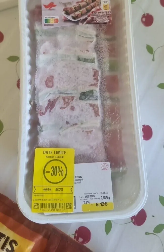 Brochette de porc auchan