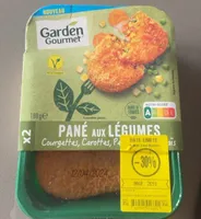 Pané aux legumes courgettes, carottes, petits pois, Mais