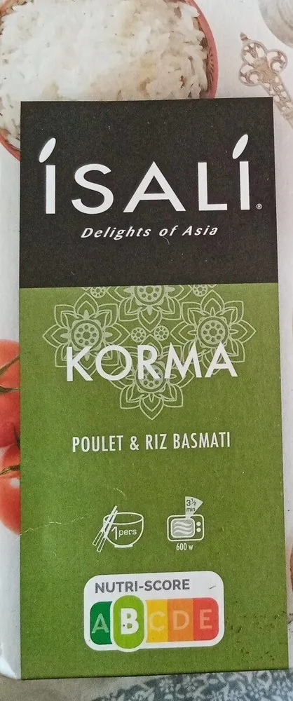 Korma poulet et riz basmati