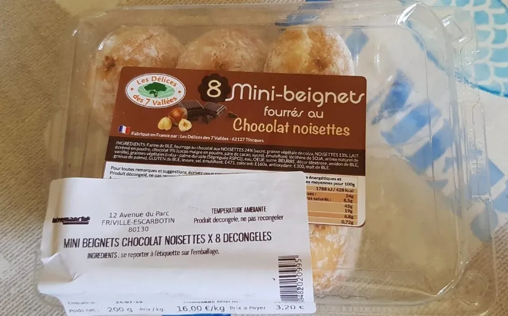 Mini-beignets fourrés au chocolat noisette