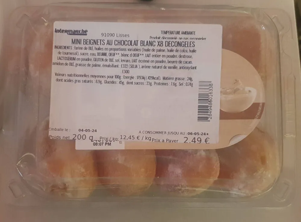 Mini beignets au chocolat blanc