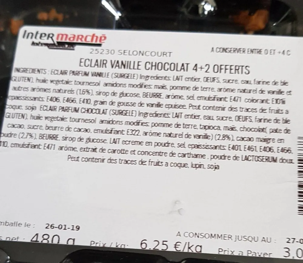 Éclair vanille chocolat
