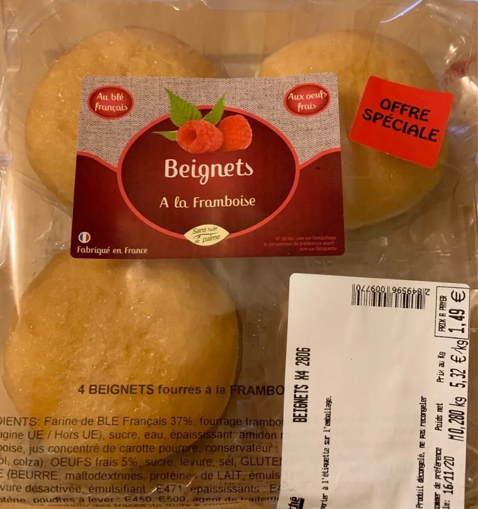 Beignets à la framboise