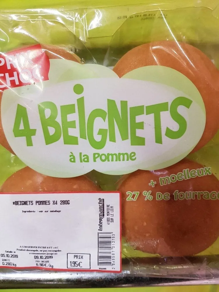 4 beignet a la pomme