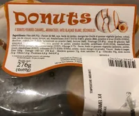 Donuts fourrés caramel, aromatisés, avec glacage blanc