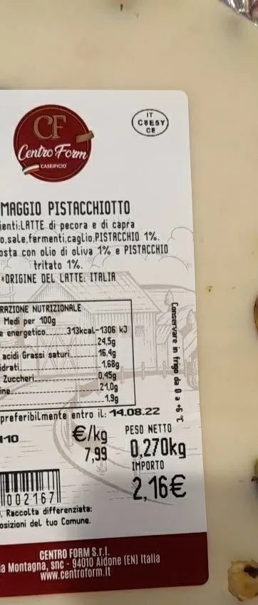 Formaggio pistacchiotto