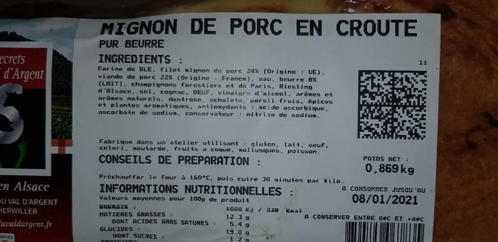 Mignon de porc en croûte