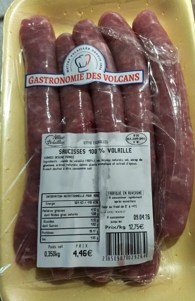 Saucisses de volaille
