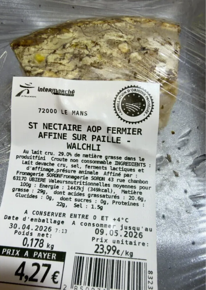 St nectaire aop fermier affine sur paille walchli