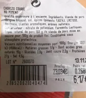 Chorizo courbe au piment