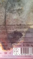 Filet haddock sans colorant