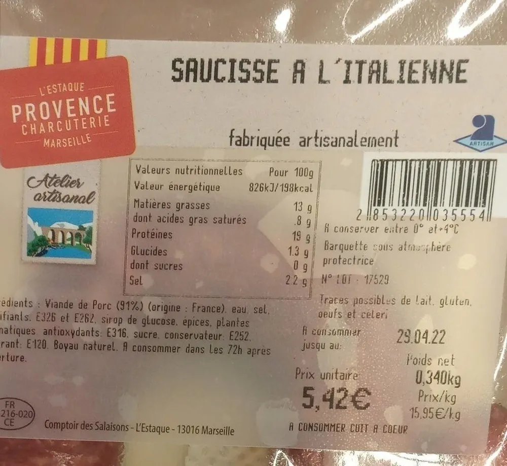Saucisse à l'italienne