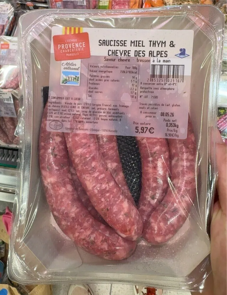 Saucisse Miel Thym & Chevre des Alpes