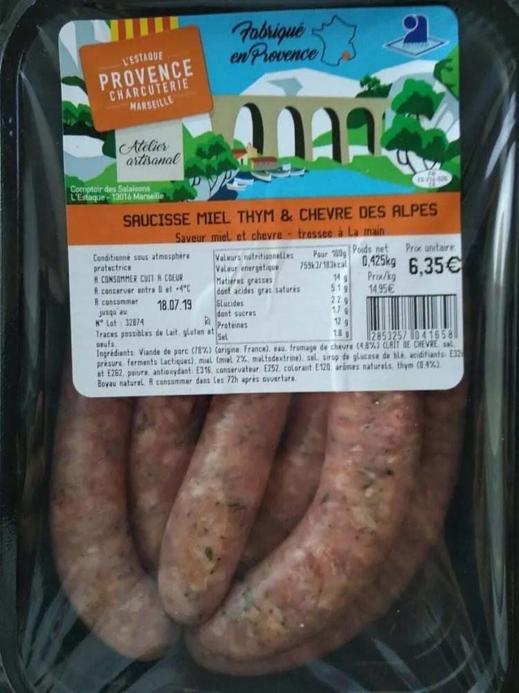Saucisses miel thym & chèvre de alpes