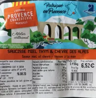 Saucisse miel thym et chèvre des Alpes