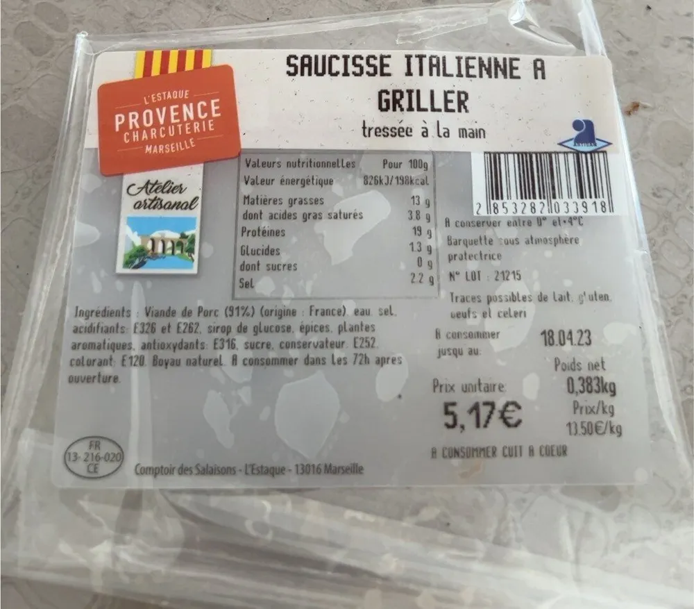Saucisse italienne a grillé
