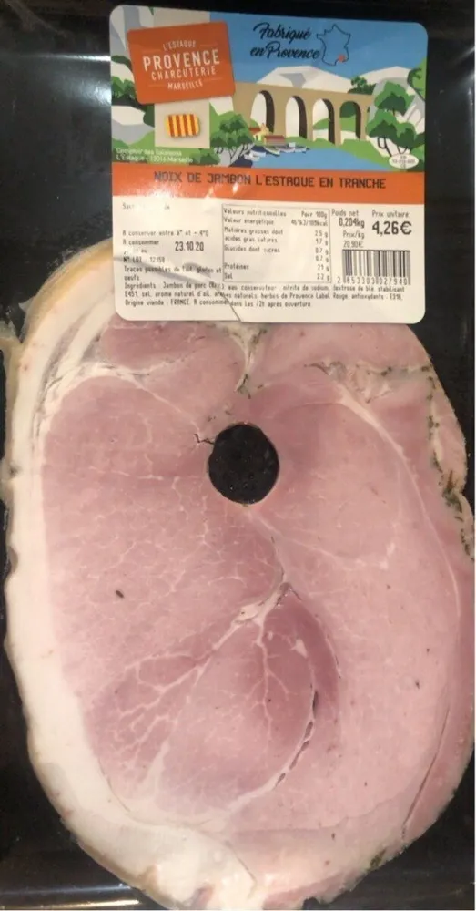 Noix de jambon l estaque en tranche