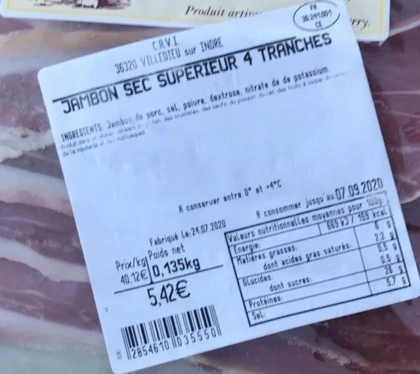 Jambon sec supérieur
