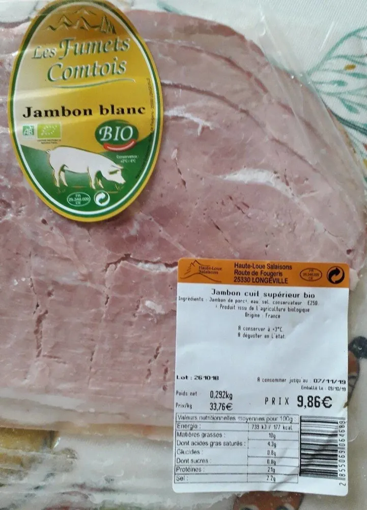 Jambon cuit supérieur bio
