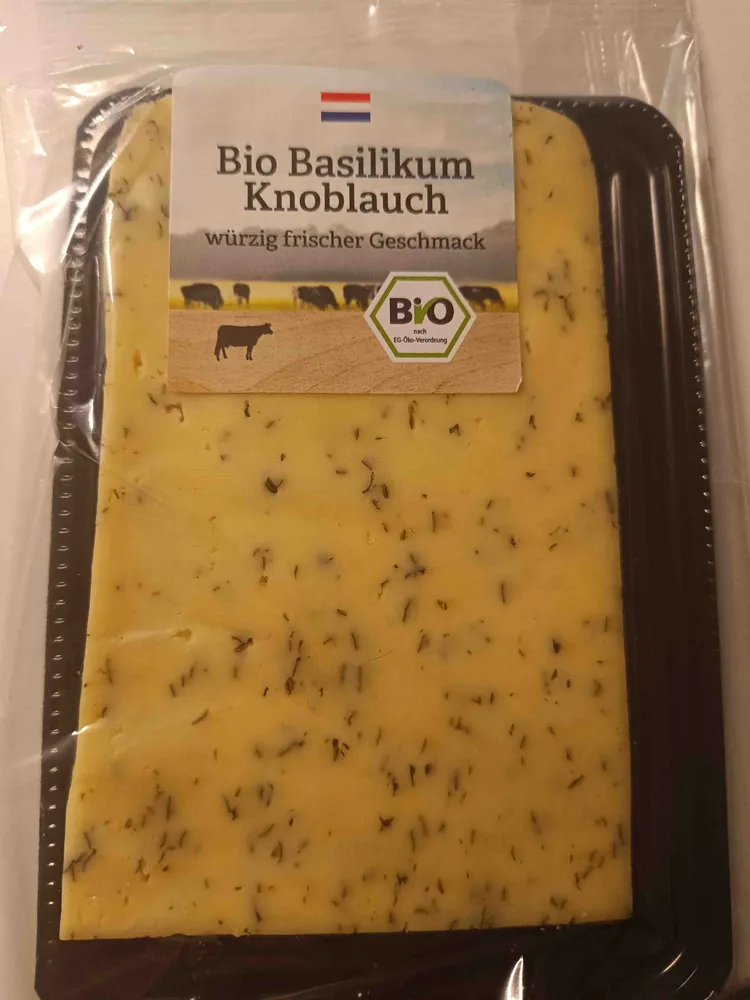 Bio Basilikum Knoblauch Schnittkäse