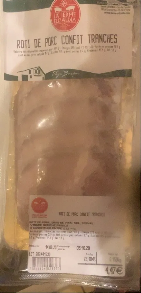 Roti de porc confit