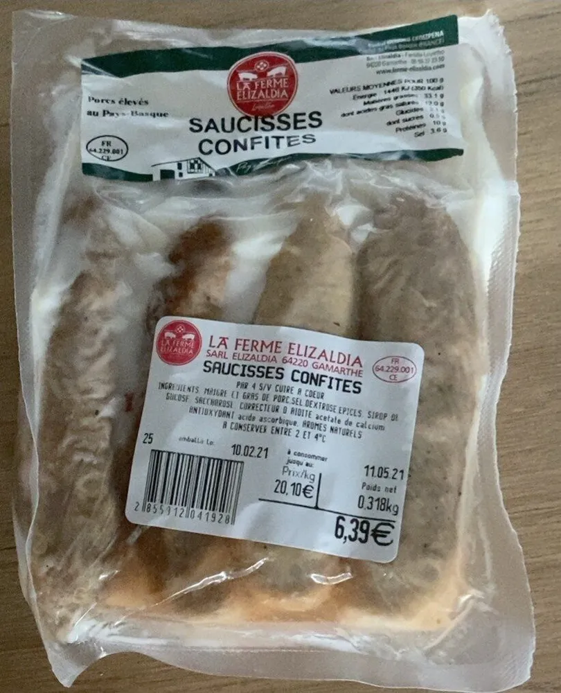 Saucisses confites