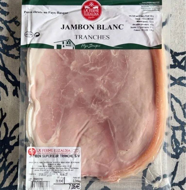 Jambon blanc en tranches