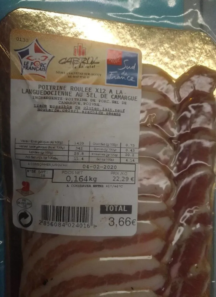 Poitrine roulée à la languedocienne au sel de Camargue