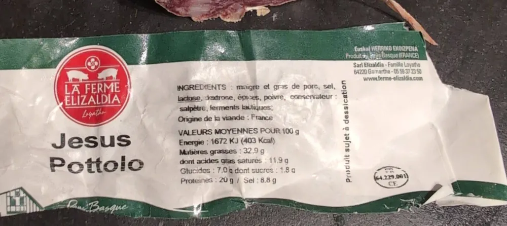 Saucisson Jesus Pottolo