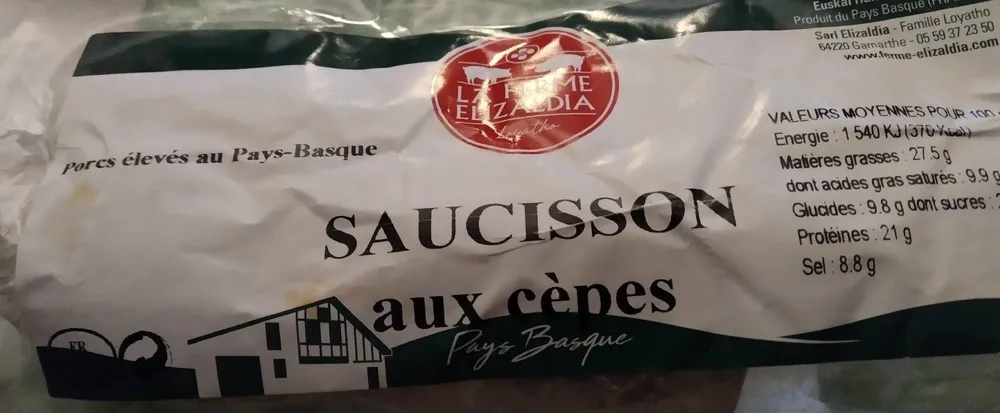 Saucisson aux cèpes