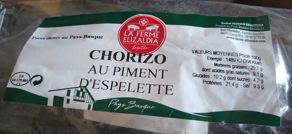 Chorizo au piment d'Espelette