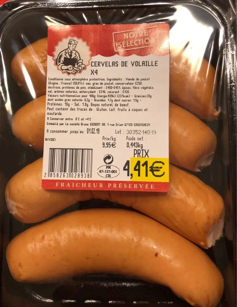Cervelas de volaille