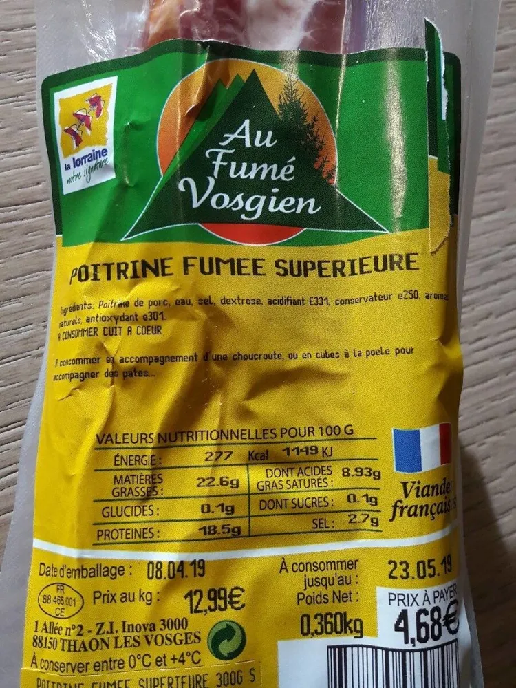 Poitrine fumée superieur