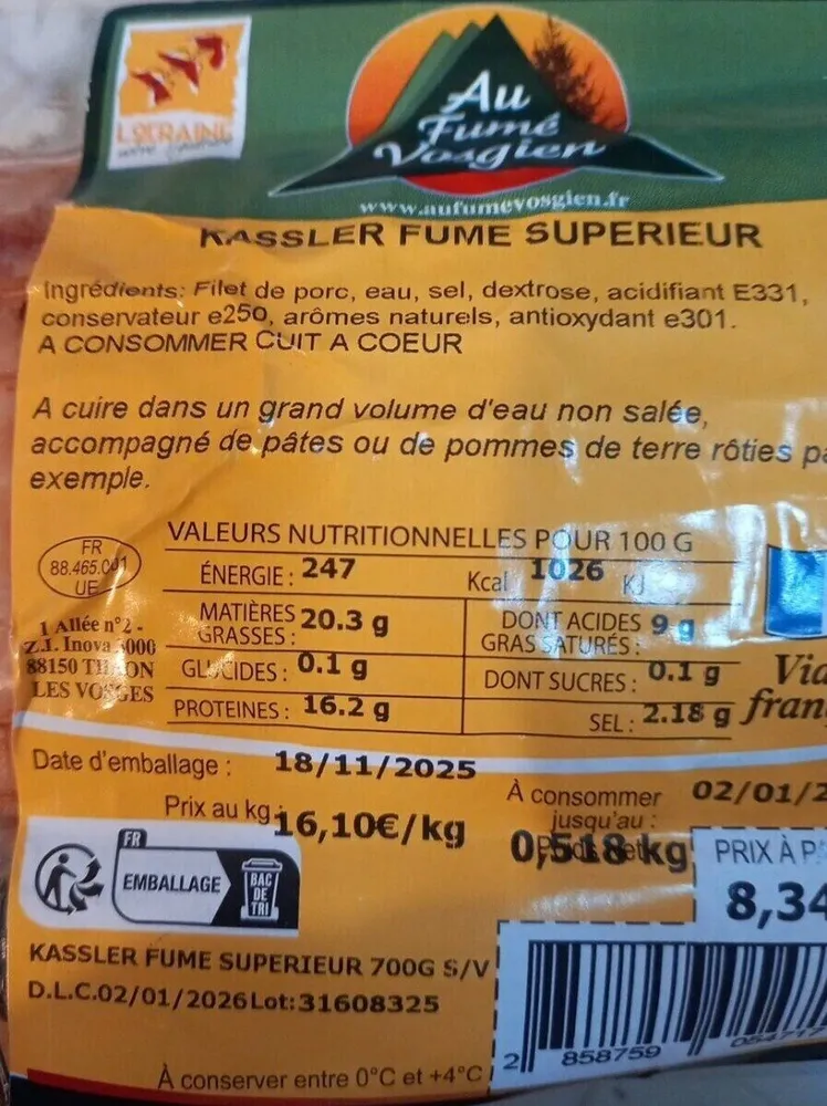 Kassler fumé superieur