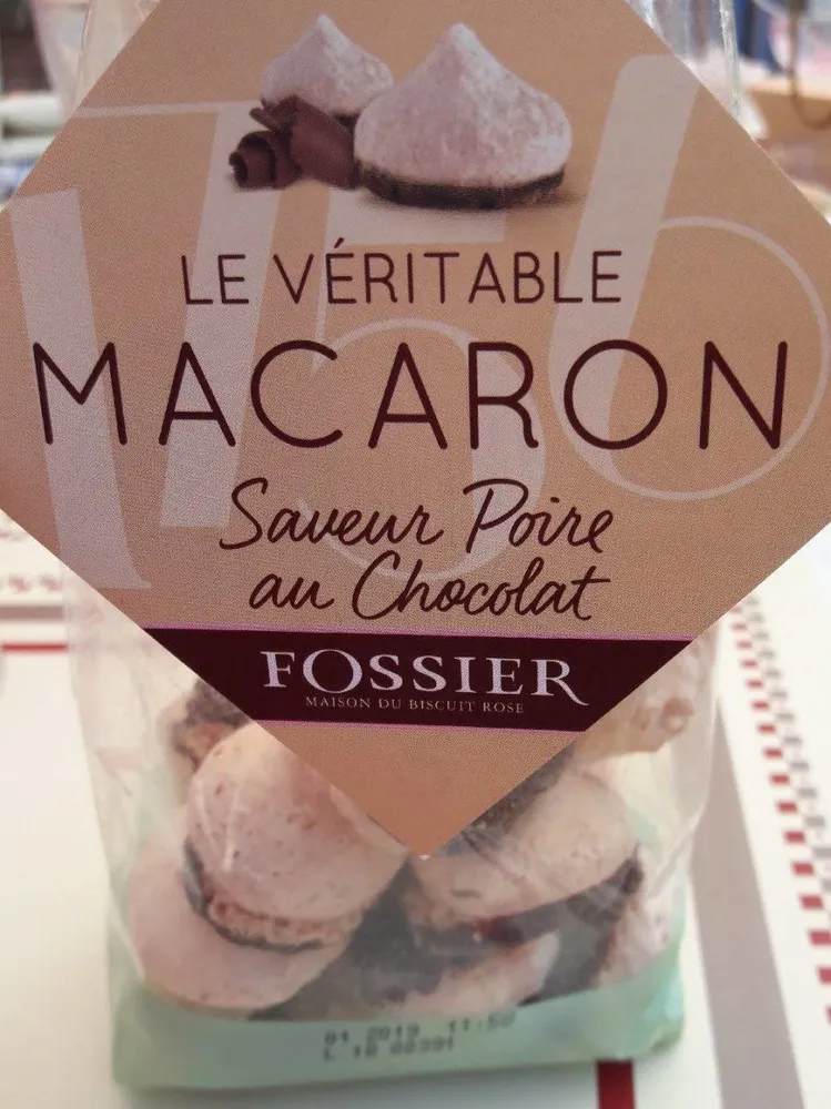 Macaron saveur poire au chocolat
