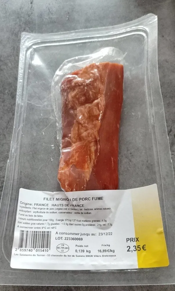Filet mignon de porc fumé
